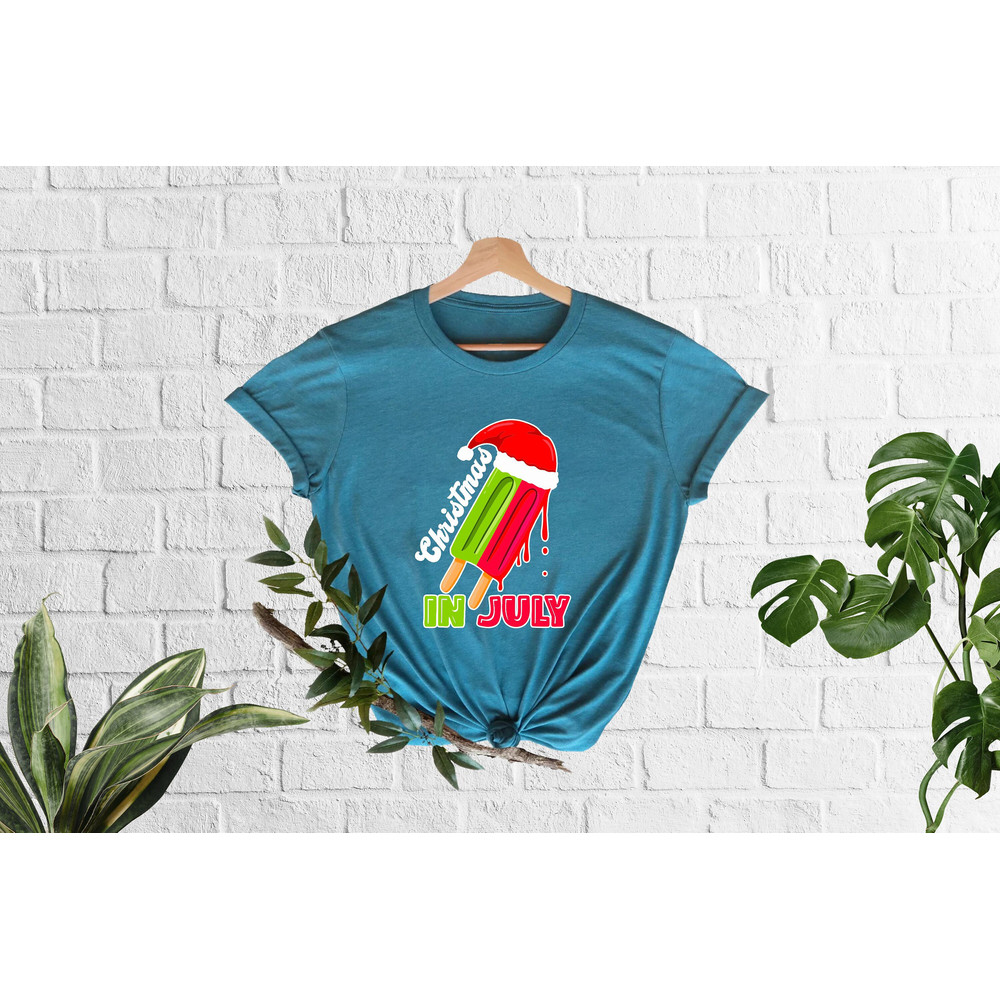 Christmas In July T-Shirt, Tropical Christmas, Summer Christmas Shirt, Xmas In Summer, Funny Christmas Tee, Christmas Ice-cream,Summer Vibes - 2.jpg