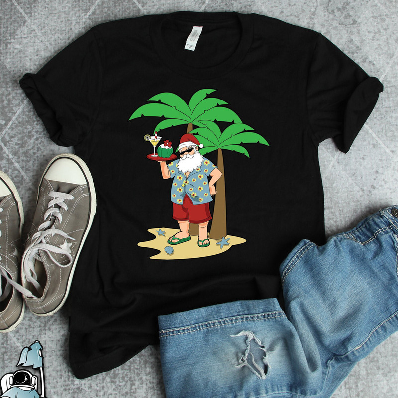 Christmas In July, Summer Christmas Vacation, Tropical Summer Santa Shirt, Early Christmas T-Shirt, Funny Christmas Beach Pool Gift - 1.jpg