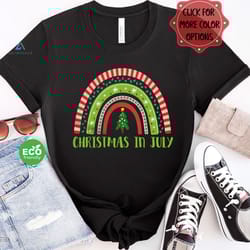christmas tree rainbow shirt, summer chirtmas shirt, christmas in july gift for men women kids