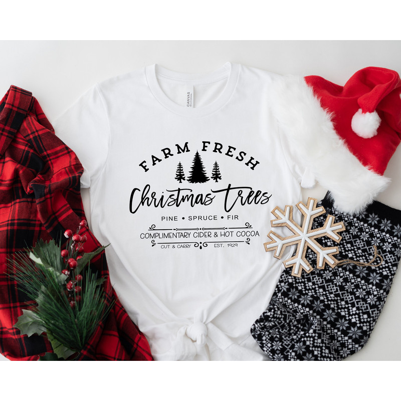 Farm Fresh Christmas Trees Shirt, Pine Spruce Fir, Christmas Gift Ideas, Holiday Shirt, Christmas Sweatshirt, Unisex Adult Tee, Winter Tee - 3.jpg