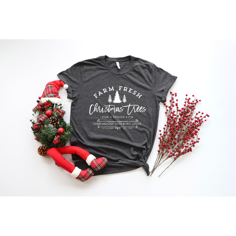 Farm Fresh Christmas Trees Shirt, Pine Spruce Fir, Christmas Gift Ideas, Holiday Shirt, Christmas Sweatshirt, Unisex Adult Tee, Winter Tee - 4.jpg