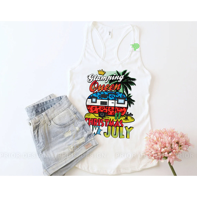 Glamping Queen Christmas in July Shirt, Summer Vacation Gift, Hawaiian Christmas, Christmas in Summer Clothing - 5.jpg