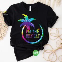 i'm the july elf christmas in summer shirt, hawaiian christmas shirt, beach christmas clothing, tropical xmas gift