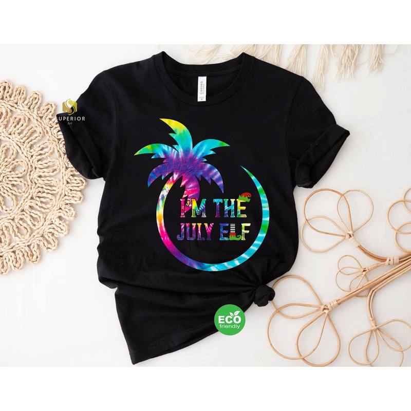 I'm the July Elf Christmas in Summer Shirt, Hawaiian Christmas Shirt, Beach Christmas Clothing, Tropical Xmas Gift - 1.jpg