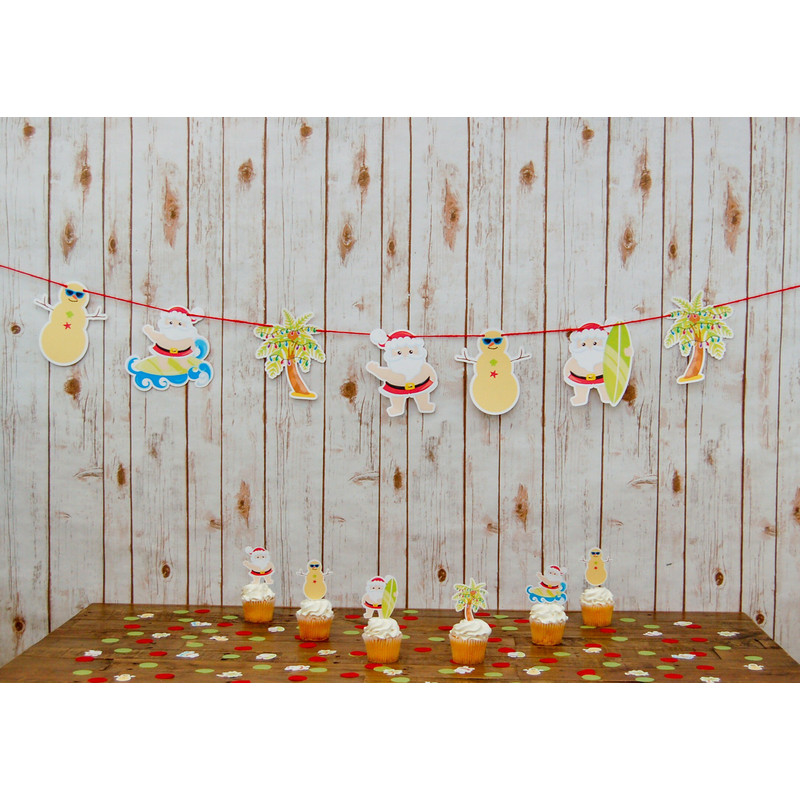 Merry Birthday Custom Cake Topper Choose Your CharactersSaying, Surfing Santa Birthday Ideas, Christmas in July Theme Fully Assembled - 10.jpg