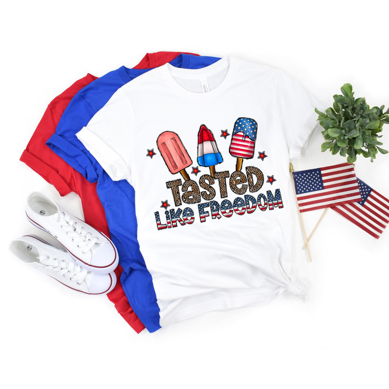 Tasted Like Freedom Shirt, Independence Day T-shirt, Ice Creams Taste Like Freedom T-Shirt, US Flag Tee, Retro Trendy Shirt, 4th July Shirt - 1.jpg