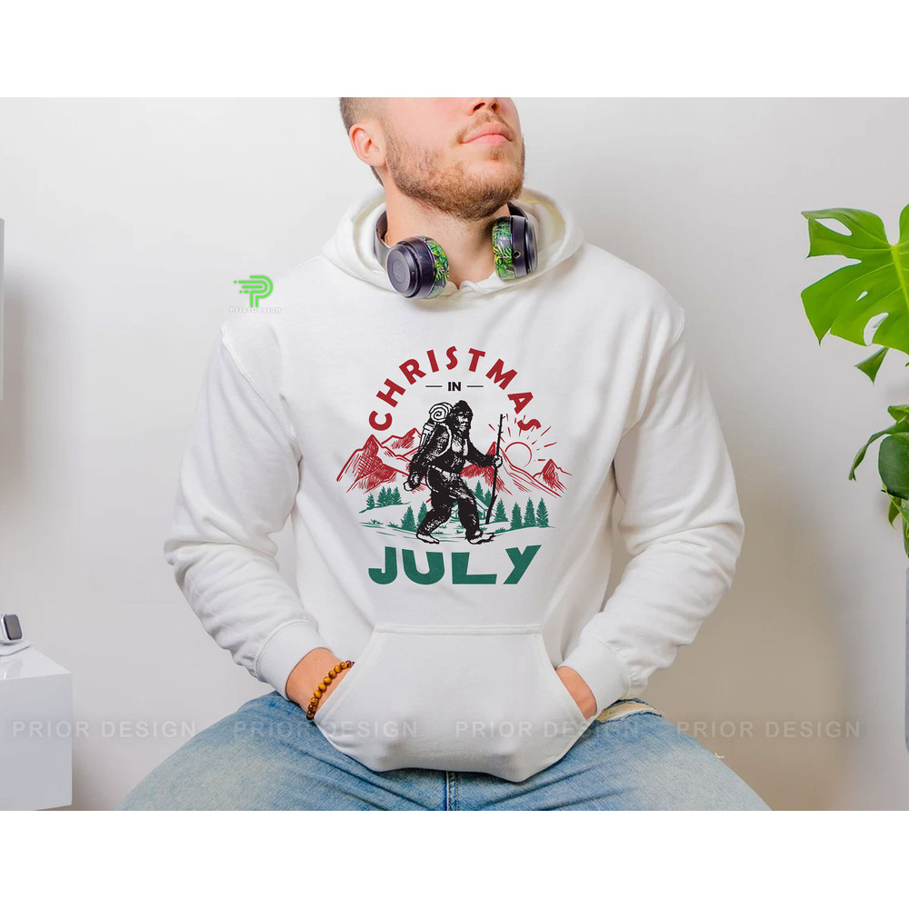 Vintage Christmas in July Bigfoot Lover Shirt, Retro Mountain Shirt, Drinking Hawaiian Christmas, Sasquatch Gift - 4.jpg