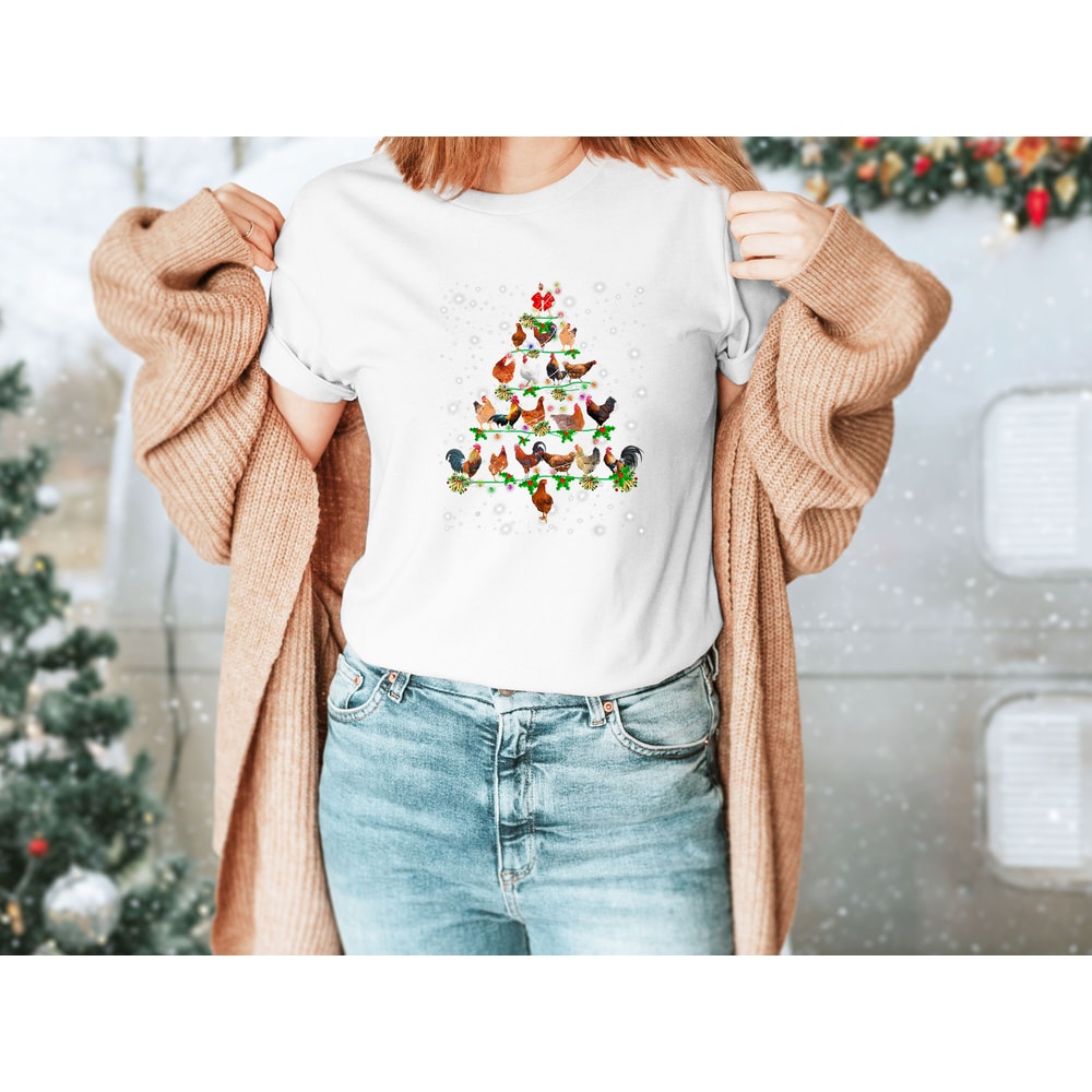 Chicken Christmas Tree Shirt – Farmer Christmas Shirt – Santa Farmer T-Shirt – Christmas Farmer Family Shirt – Chicken Christmas Shirt - 2.jpg