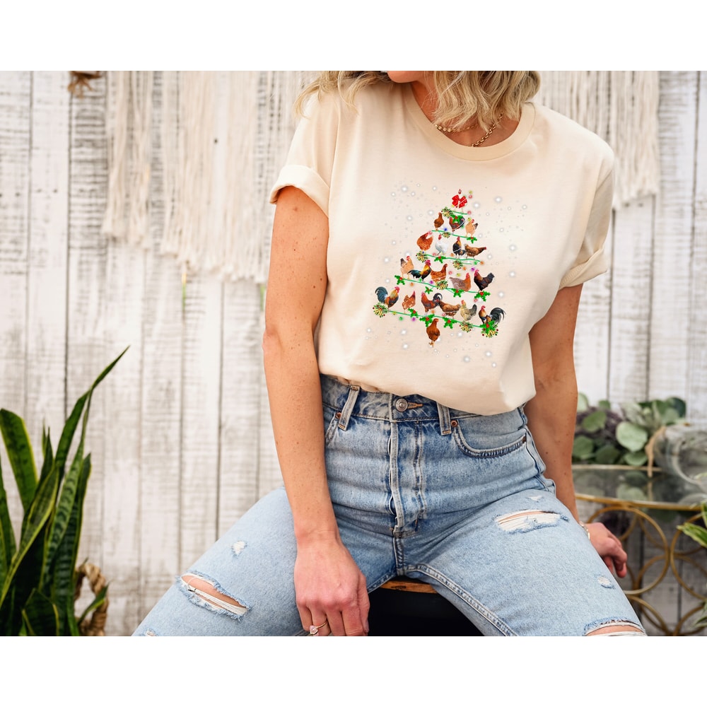 Chicken Christmas Tree Shirt – Farmer Christmas Shirt – Santa Farmer T-Shirt – Christmas Farmer Family Shirt – Chicken Christmas Shirt - 3.jpg