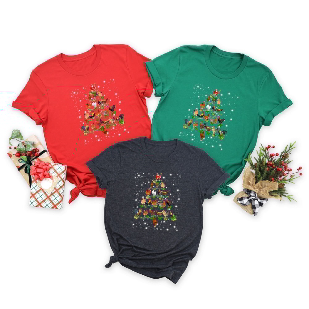 Chicken Christmas Tree Shirt – Farmer Christmas Shirt – Santa Farmer T-Shirt – Christmas Farmer Family Shirt – Chicken Christmas Shirt - 7.jpg