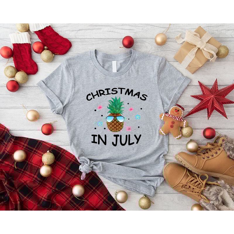 Christmas in July Pineapple Shirt,Christmas Shirt,Summer Vacation Shirt,Hawaiian Christmas,Christmas in Summer Gift,Tropical Fruit Apparel - 5.jpg