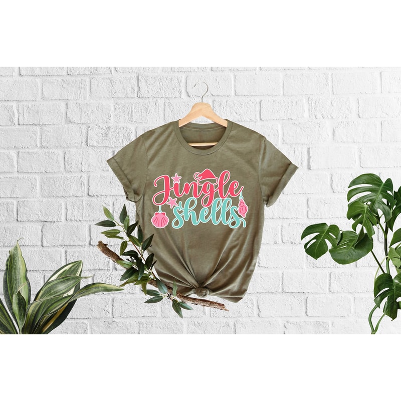 Christmas In July Shirt, Jingle Shells T-Shirt,Tropical Christmas, Christmas At The Beach, Xmas In Summer, Funny Summer Shirt, Beach Vibes - 4.jpg
