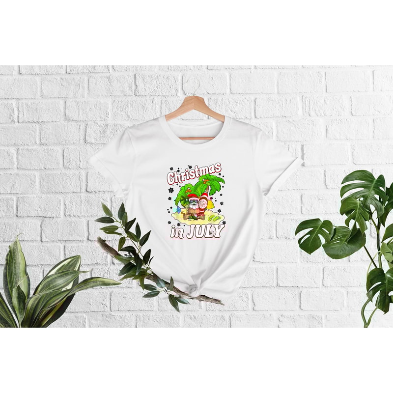 Christmas in July T-shirt, Santa At The Beach, Summer Vacation, Summer Santa, Xmas In July Shirt, Xmas In Summer Shirt, Beach Vacation Tee - 2.jpg