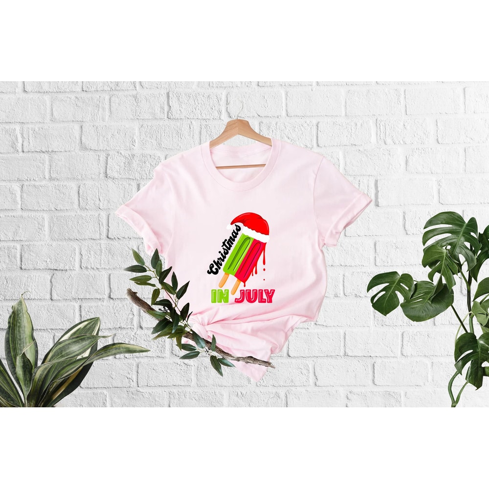 Christmas In July T-Shirt, Tropical Christmas, Summer Christmas Shirt, Xmas In Summer, Funny Christmas Tee, Christmas Ice-cream,Summer Vibes - 1.jpg