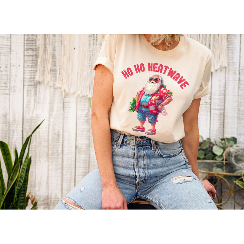 Ho Ho Christmas in July T-Shirt, Christmas Vacation Santa Shirt, Beach Christmas Tee, Gifts for Xmas in July, Summer Christmas T Shirts - 2.jpg