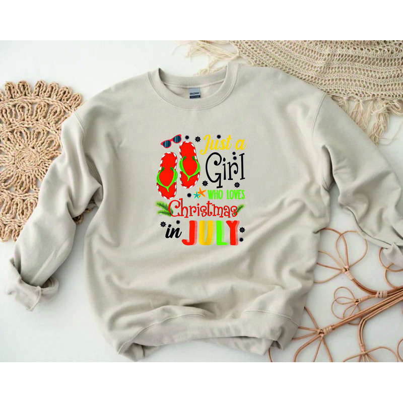 Just A Girl Who Loves Christmas In July Sweatshirt, Summer Christmas,Beach Vacation Shirt, Funny Summer Sweater,Xmas In Summer, Summer Vibes - 4.jpg