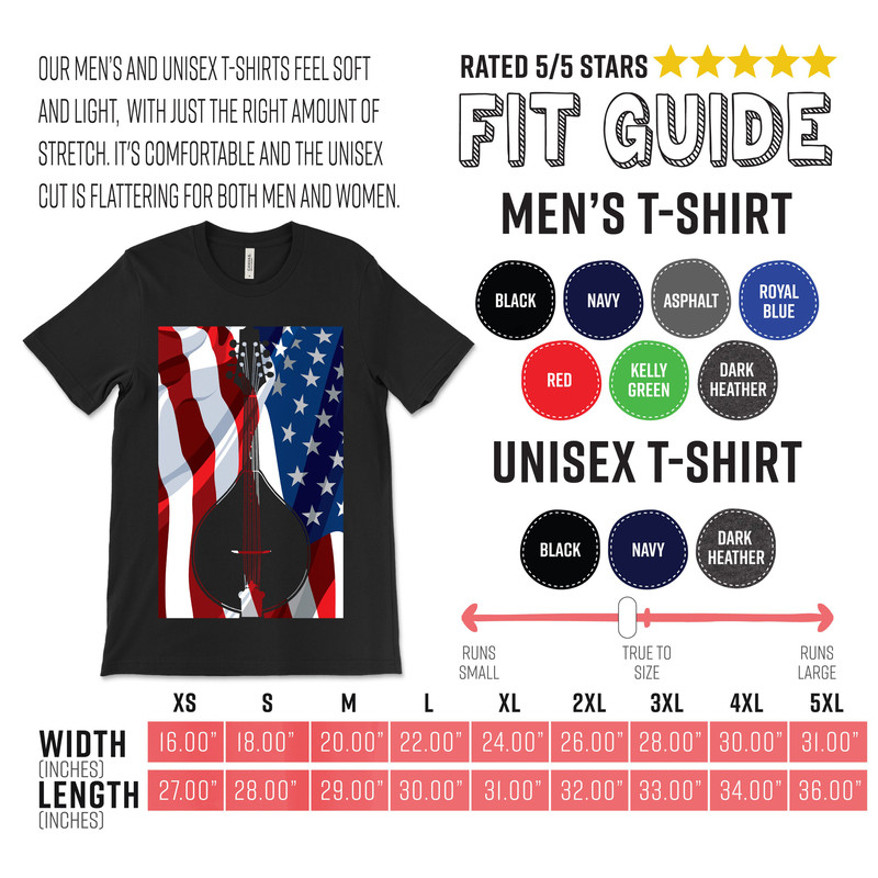 Mandolin American Flag 4th of July Country Music Tshirt Moon Bluegrass T-Shirt, USA Band Members Musicians Gift, Dad Father's Day Birthday, - 2.jpg