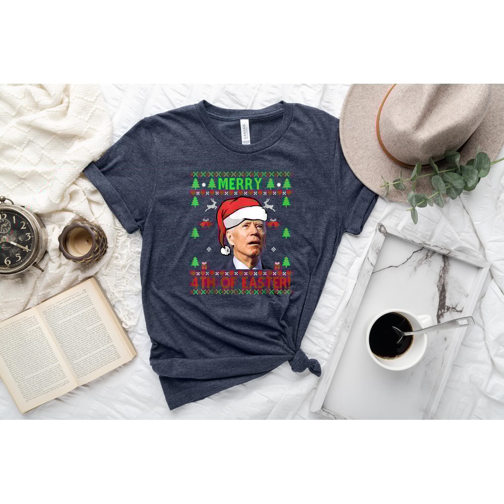Santa Joe Biden Christmas T-Shirt, Funny Happy 4th of July Women Christmas Shirt, Santa Joe Biden Funny Christmas Shirt, Let's Go Brandon Te - 1.jpg