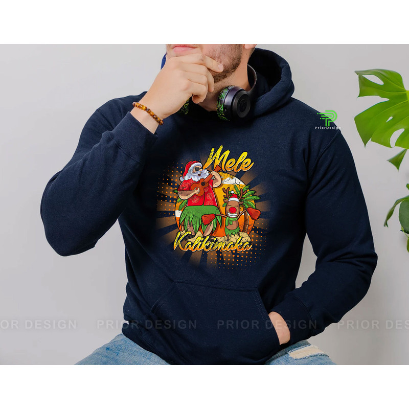 Vintage Pop Art Mele Kalikimaka Santa Christmas in July Shirt, Retro 80s Hawaiian Christmas Party Tshirt, Tropical Christmas Gift - 4.jpg