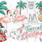 Watercolor Tropical Flamingo Christmas Clipart, Summer Xmas Patterns - 1.jpg