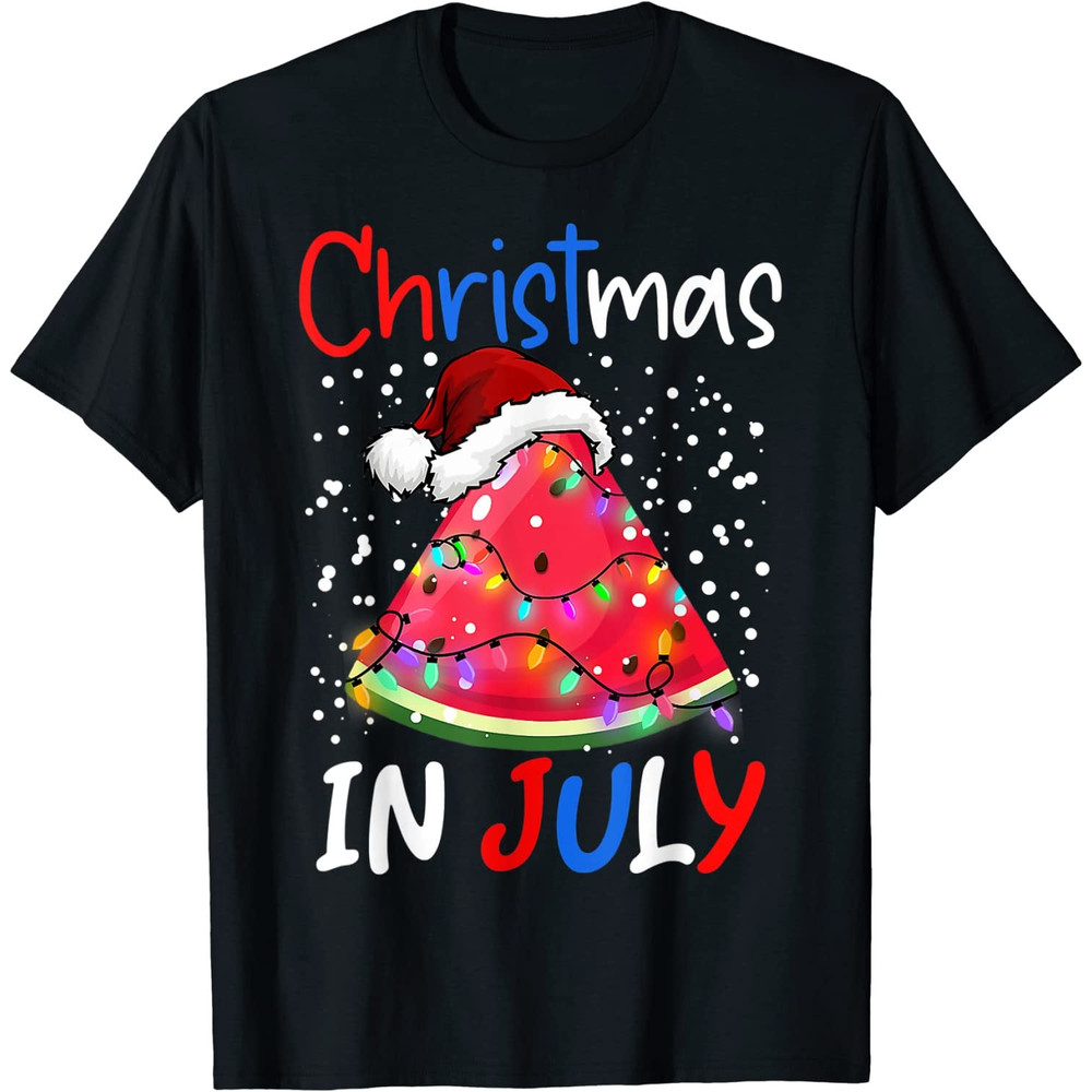 Watermelon Christmas Tree Christmas In July Boys Girls T-Shirt - 41731 - 1.jpg