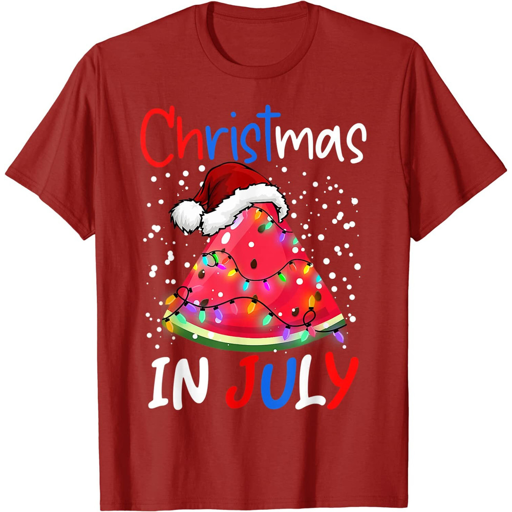 Watermelon Christmas Tree Christmas In July Boys Girls T-Shirt - 41731 - 4.jpg