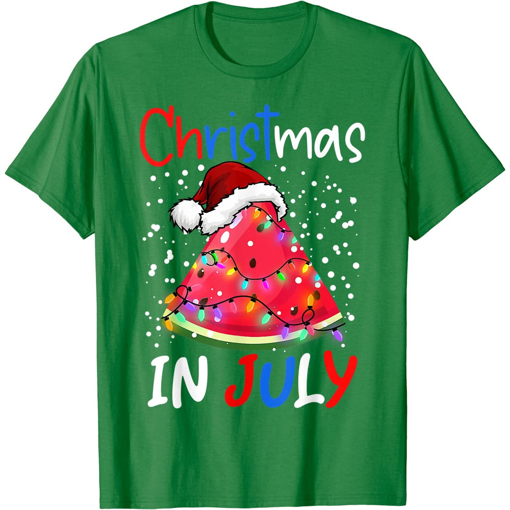 Watermelon Christmas Tree Christmas In July Boys Girls T-Shirt - 41731 - 5.jpg