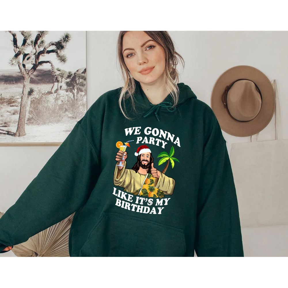 We Gonna Party Like My Birthday Jesus Christmas In July Gift, Hawaiian Christmas, Christmas in Summer Gift - 4.jpg