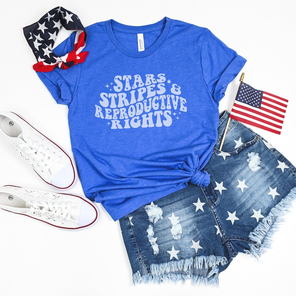 Women's July 4th T-shirt, Stars Stripes and Reproductive Rights Shirt, women's rights shirt, Pro-Choice Fourth of July, Patriotic Feminist - 8.jpg
