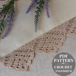 Crochet edging patterns. Crochet border patterns trim for fabric decor. Detailed tutorial pdf. Crochet pattern beginner.