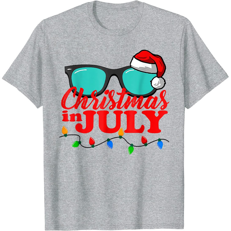 Christmas In July Santa Hat Sunglasses Summer Celebration T-Shirt - 41699 - 6.jpg