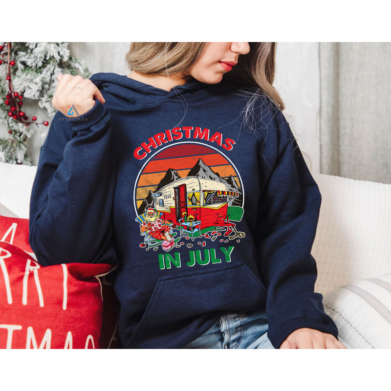 Christmas in July Santa Camping Trip Tshirt, Summer Vacation July Christmas Shirt, Gift for Camper, Summer Christmas Matching Tee - 3.jpg