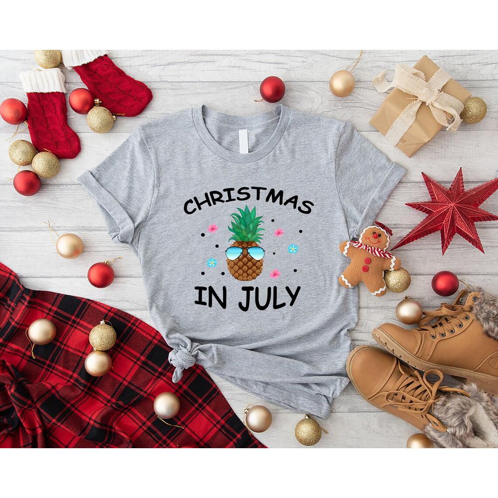 Christmas in July Pineapple Shirt,Christmas Shirt,Summer Vacation Shirt,Hawaiian Christmas,Christmas in Summer Gift,Tropical Fruit Apparel - 5.jpg