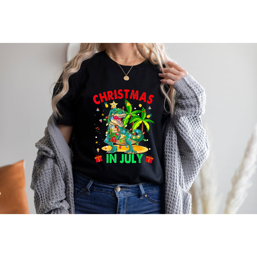 Christmas in July Shirt, Christmas in July Matching Shirt, Summer Vacation Shirt, Hawaiian Christmas, Xmas In July Shirt, Tropical Christmas - 1.jpg