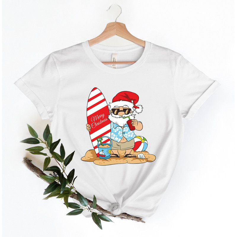Christmas in July Shirt, Santa Shirt, Vacation Shirt, Mid of Year Shirt, Summer Vacation Shirt, Summer Santa Shirt, Holiday Vacation Shirt - 1.jpg