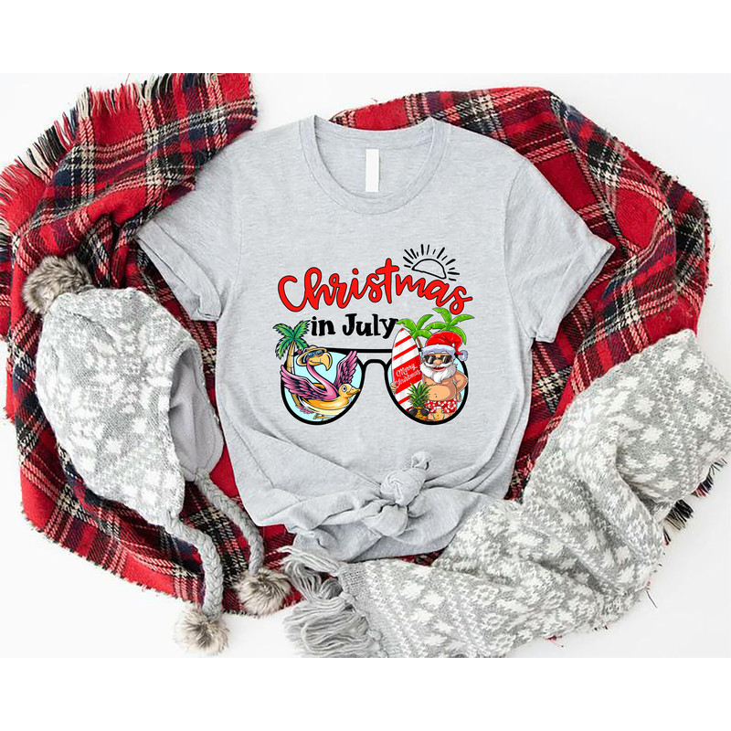 Christmas In July Shirt,Santa Beach Shirt,Summer Santa T-shirt,Christmas Flamingo Shirt,Christmas At The Beach,Xmas in July,Tropical Xmas - 6.jpg