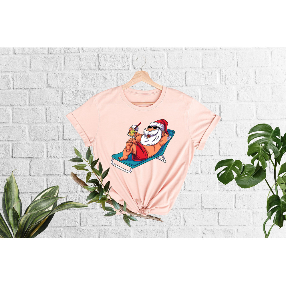 Christmas In July T-Shirt,Tropical Christmas, Santa At The Beach, Xmas In Summer Tees, Tropical Xmas, Funny Summer Vibes, Summer Santa Shirt - 2.jpg