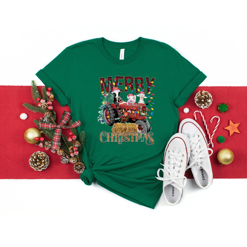 Farm Animals Christmas Shirt, Merry Christmas Heifers Tee, Christmas Cow T-shirt, Highland Cow Farm Christmas Farmer Cow Animal Lover Shirt - 2.jpg