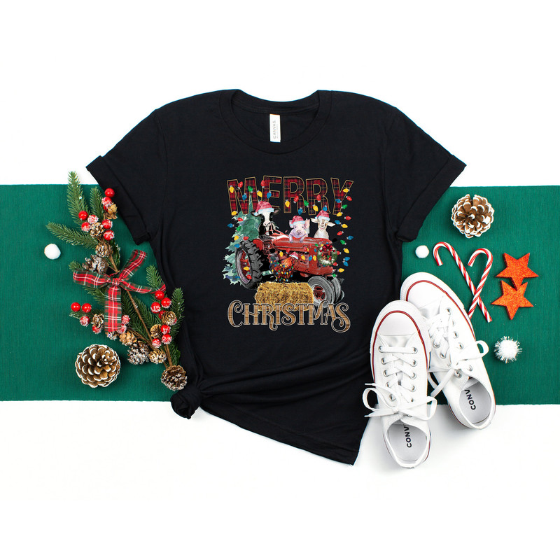 Farm Animals Christmas Shirt, Merry Christmas Heifers Tee, Christmas Cow T-shirt, Highland Cow Farm Christmas Farmer Cow Animal Lover Shirt - 3.jpg