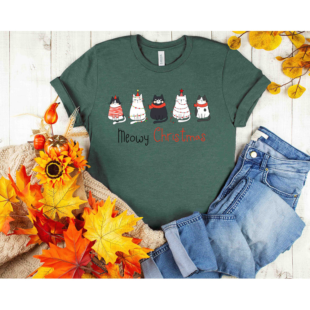 Meowy Christmas Shirt, Christmas Cat Shirt, Merry Christmas, Cat Lover Shirt, Christmas Gift, Christmas Gift For Cat Mom Gifts For Cat Lover - 4.jpg