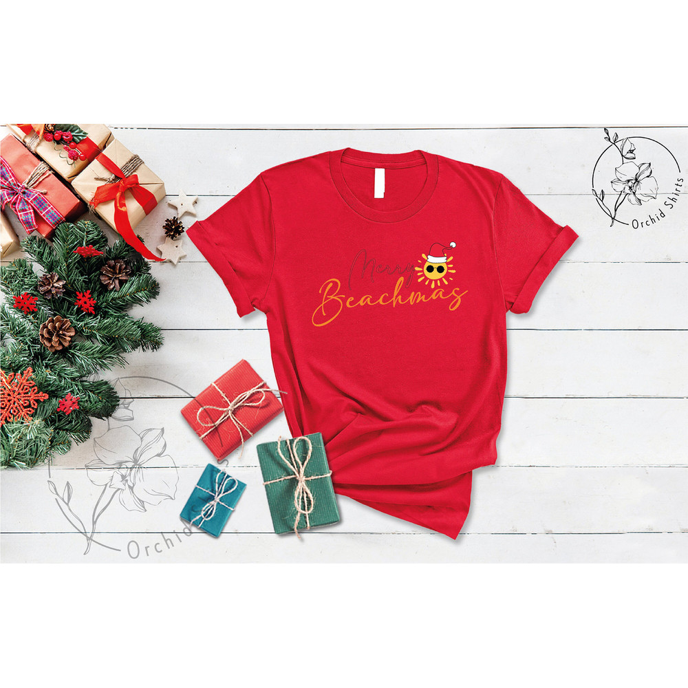 Merry Beachmas Shirt, Funny Christmas in July Shirt For Women, Xmas in July Gifts, Summer Holiday Shirts, Christmas Beach Vacation Tee - 4.jpg