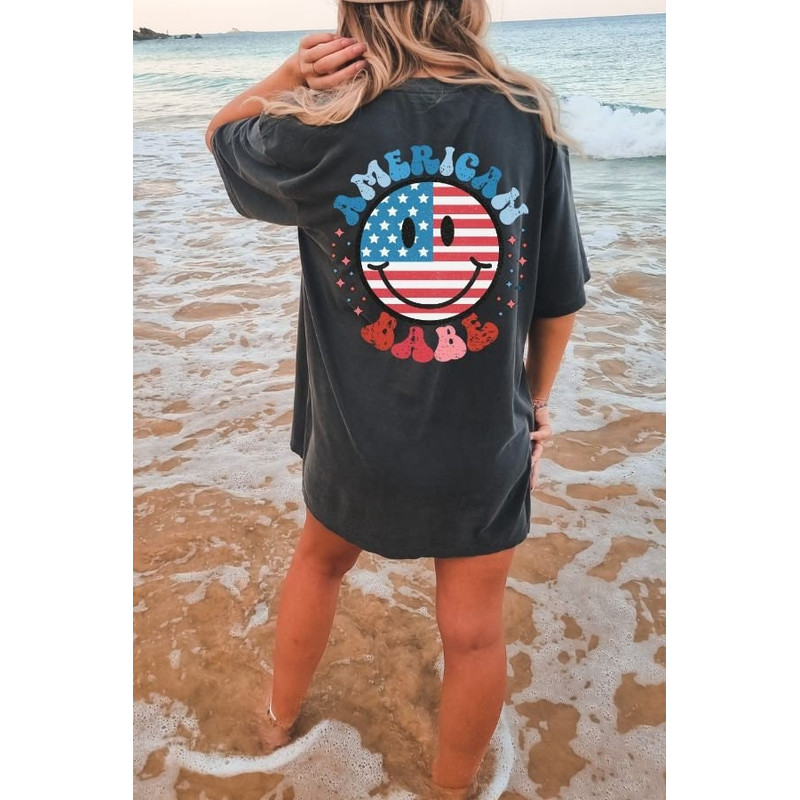 Retro USA Comfort Colors shirt, 4th of July tee, Retro America shirt Womens 4th of July shirt, America Patriotic Shirt, American Babe Tee - 1.jpg