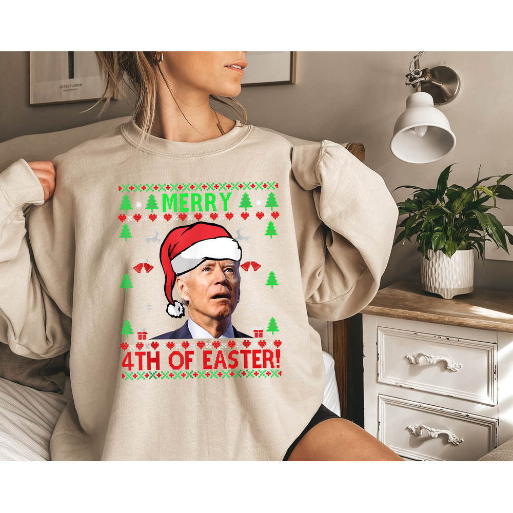 Santa Joe Biden Christmas T-Shirt, Funny Happy 4th of July Women Christmas Shirt, Santa Joe Biden Funny Christmas Shirt, Let's Go Brandon Te - 2.jpg