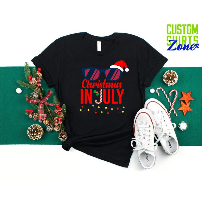 Summer Christmas in July Shirt,Summer Party Shirt,Summer Holiday Family Gift,Xmas Noel Summer Tshirt,Funny Summer Shirt,Beach Vacation Shirt - 4.jpg