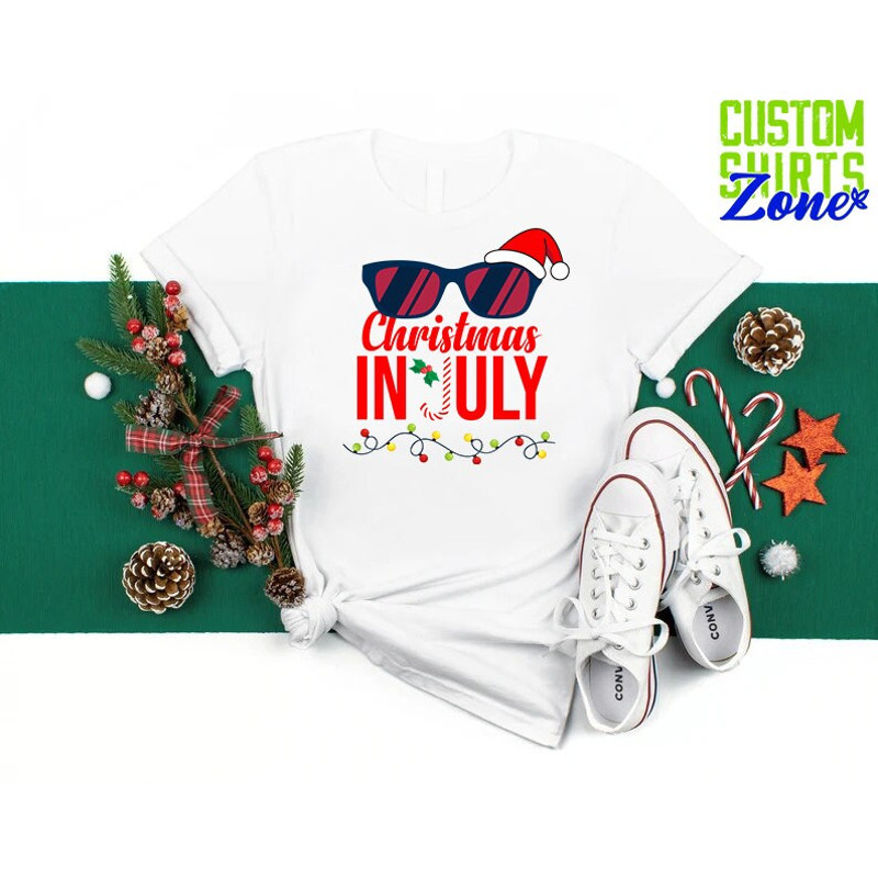 Summer Christmas in July Shirt,Summer Party Shirt,Summer Holiday Family Gift,Xmas Noel Summer Tshirt,Funny Summer Shirt,Beach Vacation Shirt - 5.jpg