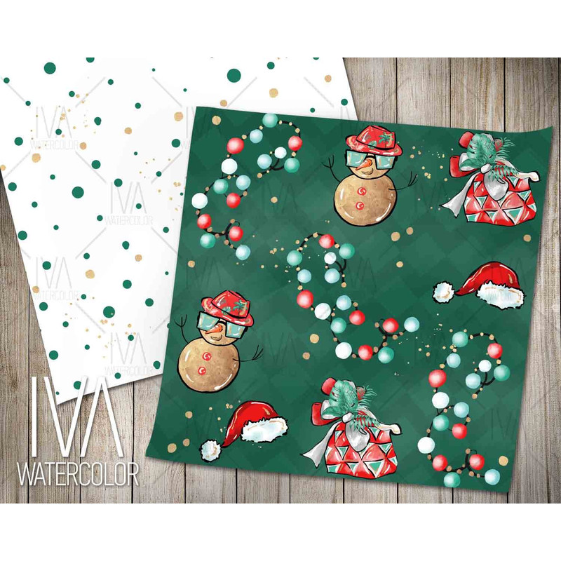 Tropical Christmas Digital Paper Pack, Summer Xmas Patterns, Cute Flamingo Xmas, Seamless Pattern, Flamingo Template, Aussie Christmas - 5.jpg