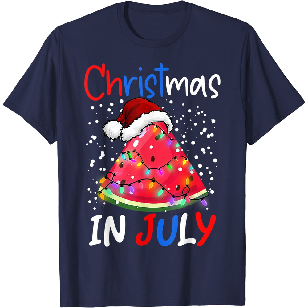 Watermelon Christmas Tree Christmas In July Boys Girls T-Shirt - 41731 - 2.jpg