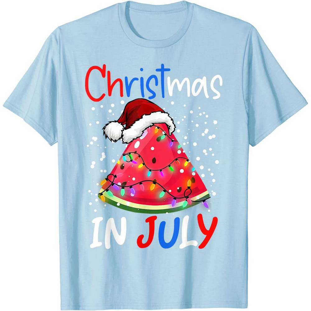 Watermelon Christmas Tree Christmas In July Boys Girls T-Shirt - 41731 - 3.jpg