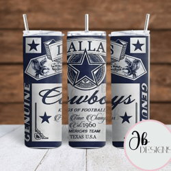 Dallas Cowboys - Budweiser Beer Label Sublimation tumbler wraps