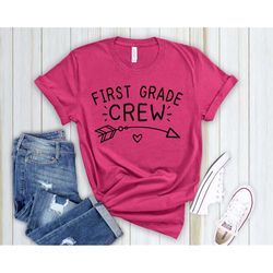 first grade crew, first grade teacher shirt, first grade squad, 1st grade teacher tribe, teaching shirt, school teacher